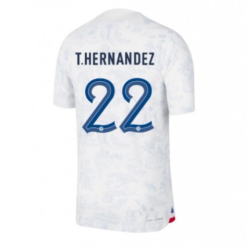 Echipament fotbal Franţa Theo Hernandez #22 Tricou Deplasare Mondial 2022 maneca scurta